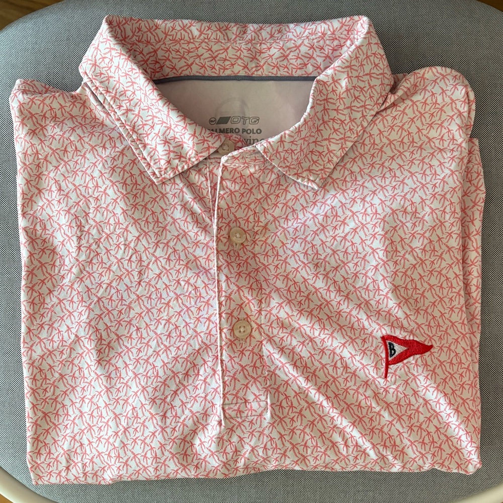 Belvedere Golf Club Vineyard Vines Red Patterned Men's Golf Shirt